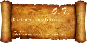 Osztern Tarziciusz névjegykártya
